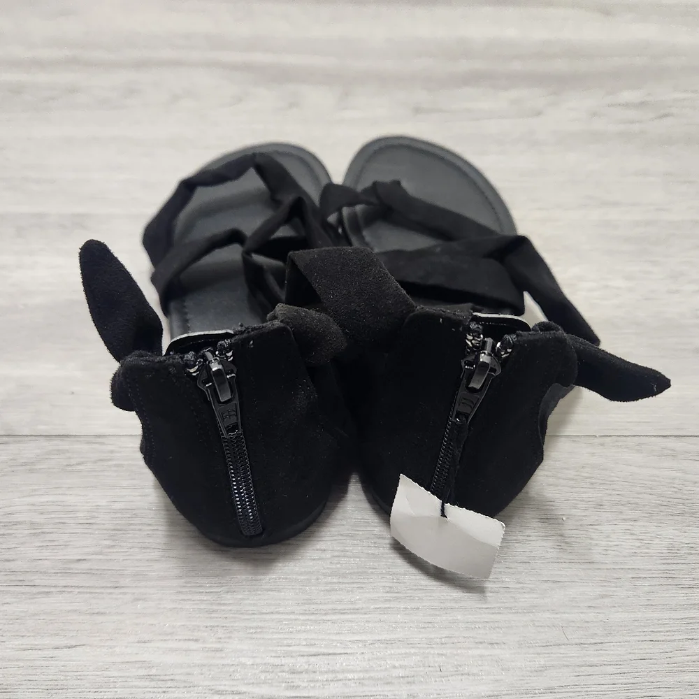 Black Suede Bow Sandals - Size 8.5 **NWT